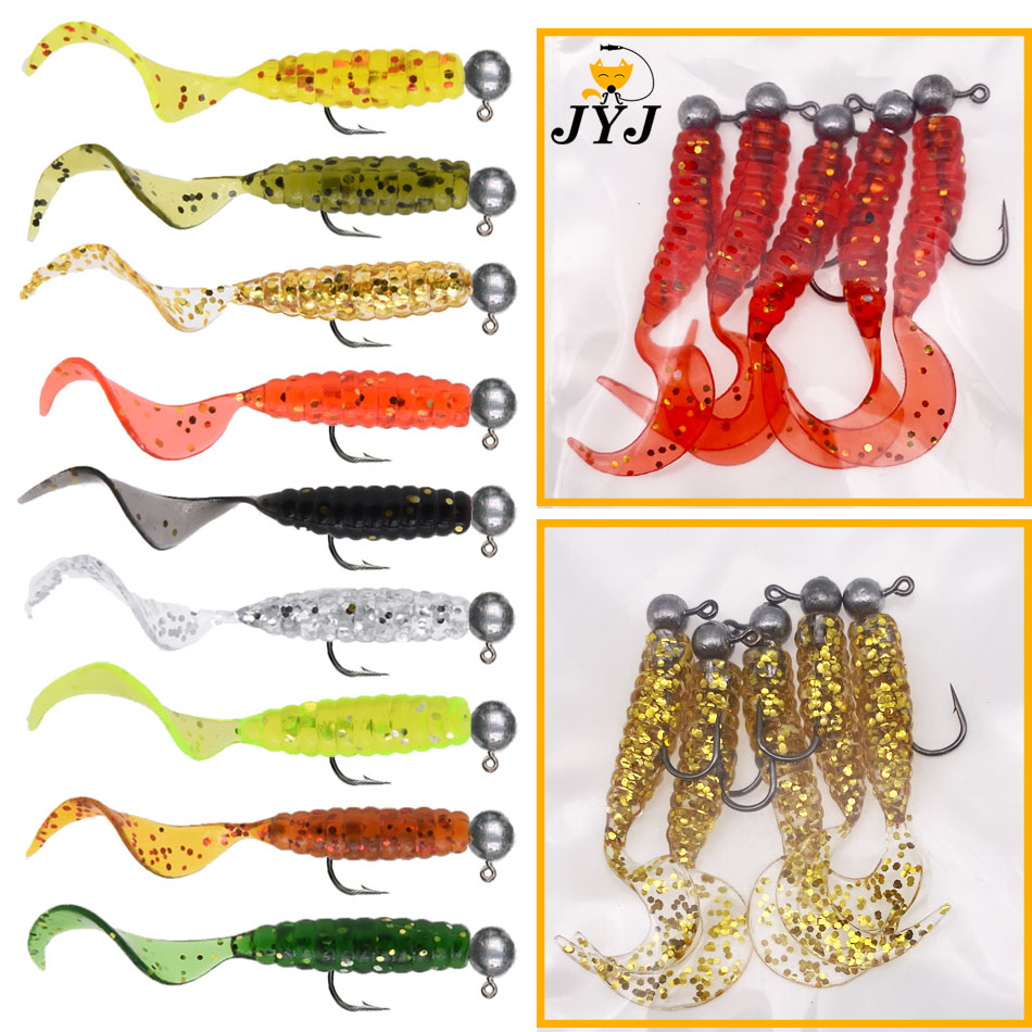 Fishing Lure Soft Plastic - Jyj 5 pçs/saco 1g gabarito gancho