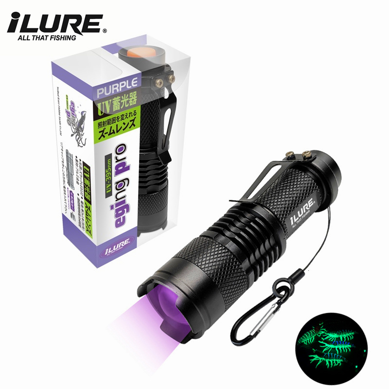 Fishing Lure Kit - Mini lanterna uv 395nm, isca de