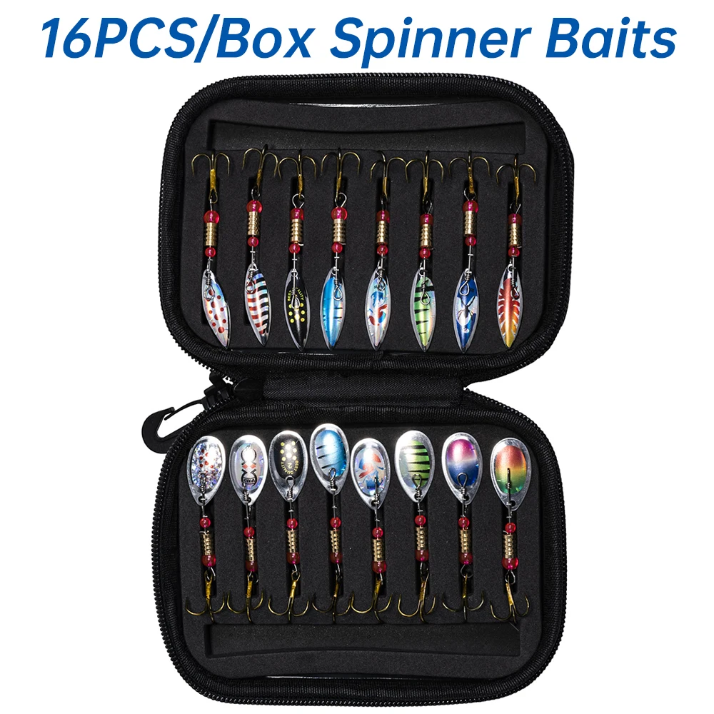 Fishing Lure Crankbait - Goture 16 peças/caixa Isca Metálica Spinner