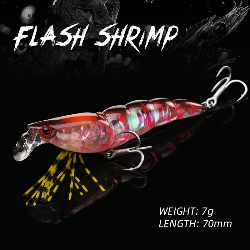 Allblue 3d flash camarão 70mm  - Fishing Lure Swimbait avaliação e preço
