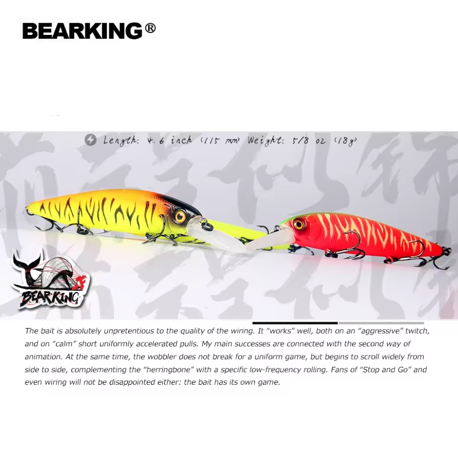 Isca artificial Bearking M116  - Fishing Lure Jerkbait avaliação e preço