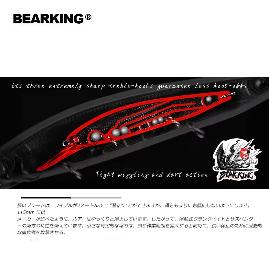 Isca artificial Bearking M116  - Fishing Lure Jerkbait avaliação e preço