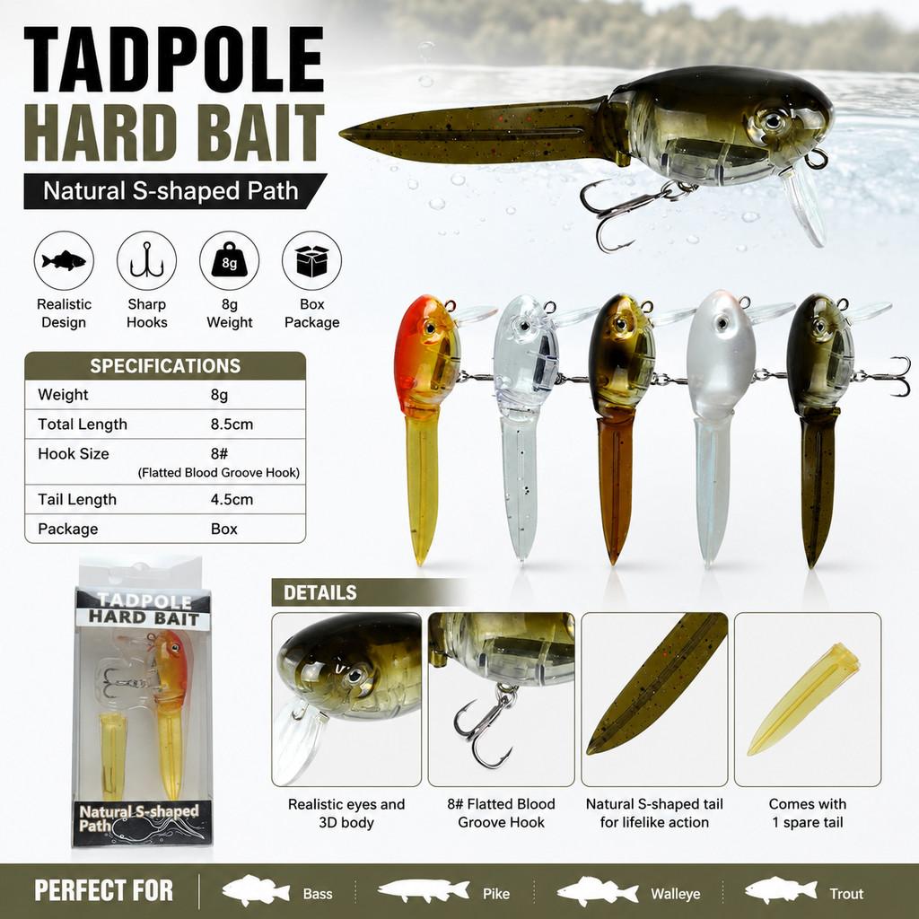 1 Isca Artificial Rígida Tadpo - Fishing Lure Crankbait avaliação e preço