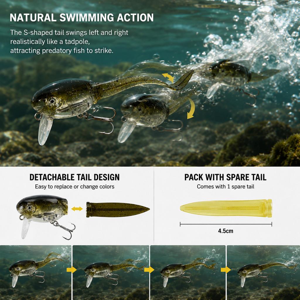 1 Isca Artificial Rígida Tadpo - Fishing Lure Crankbait avaliação e preço