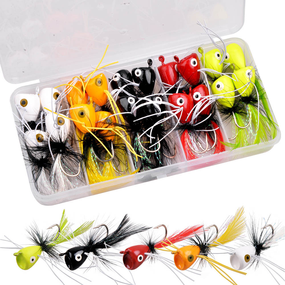 20 pçs flutuante mosca gabarit - Fishing Lure Popper avaliação e preço