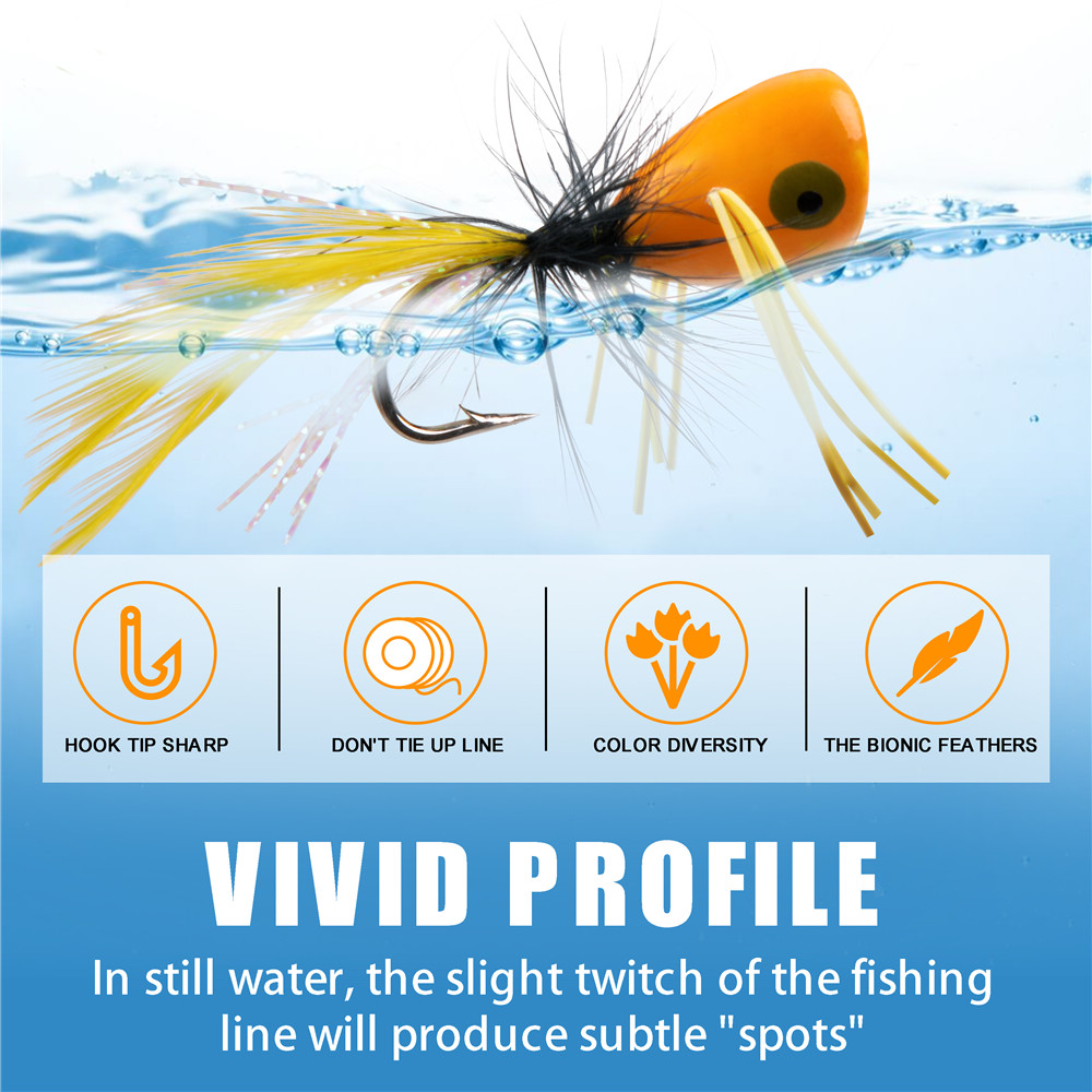 20 pçs flutuante mosca gabarit - Fishing Lure Popper avaliação e preço